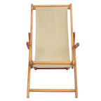 Liegestuhl Beige Massivholz Teak