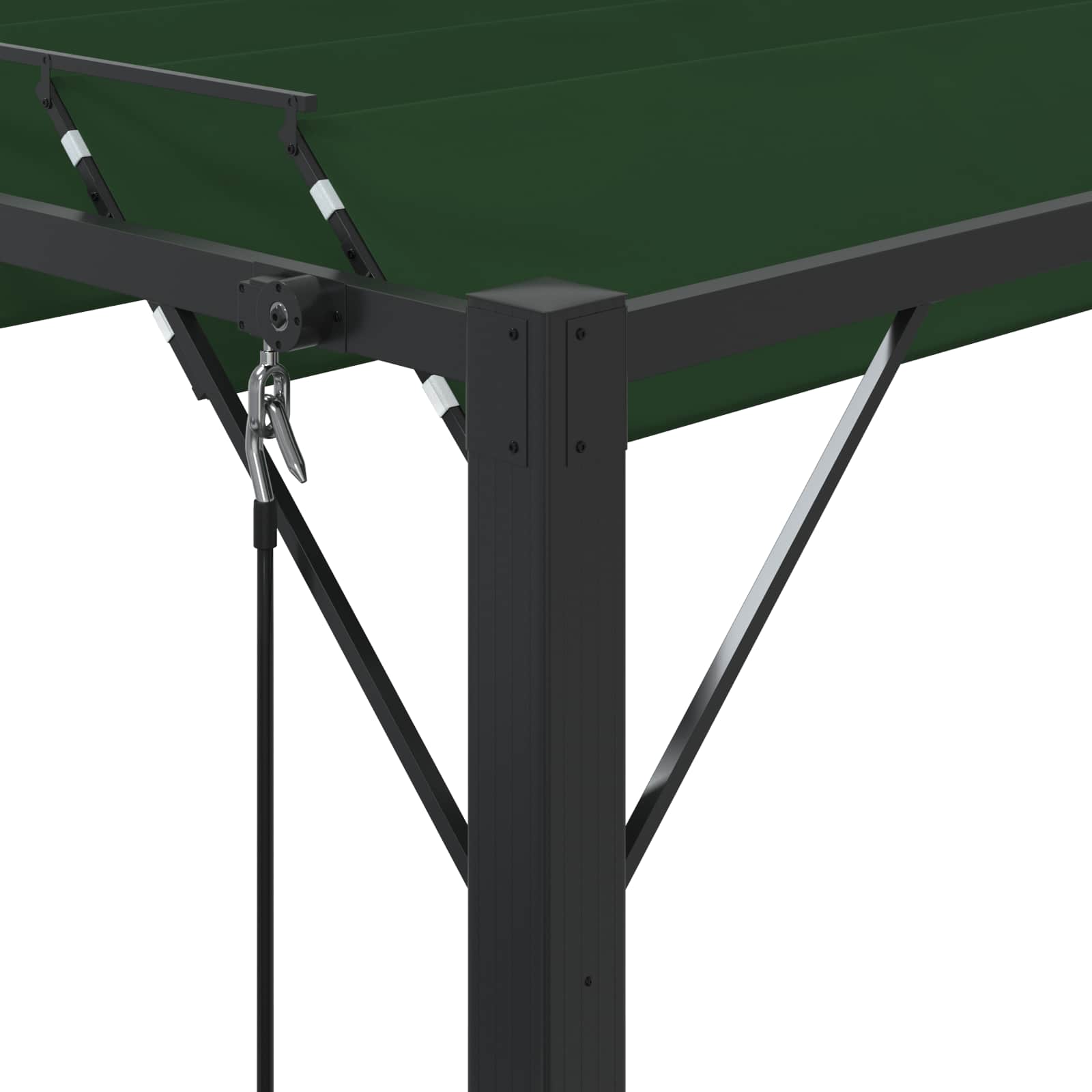 Gazebo mit Lamellen-Dach Grün 3 x 4 x 2,14 m