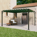 Gazebo mit Lamellen-Dach Grün 3 x 4 x 2,14 m