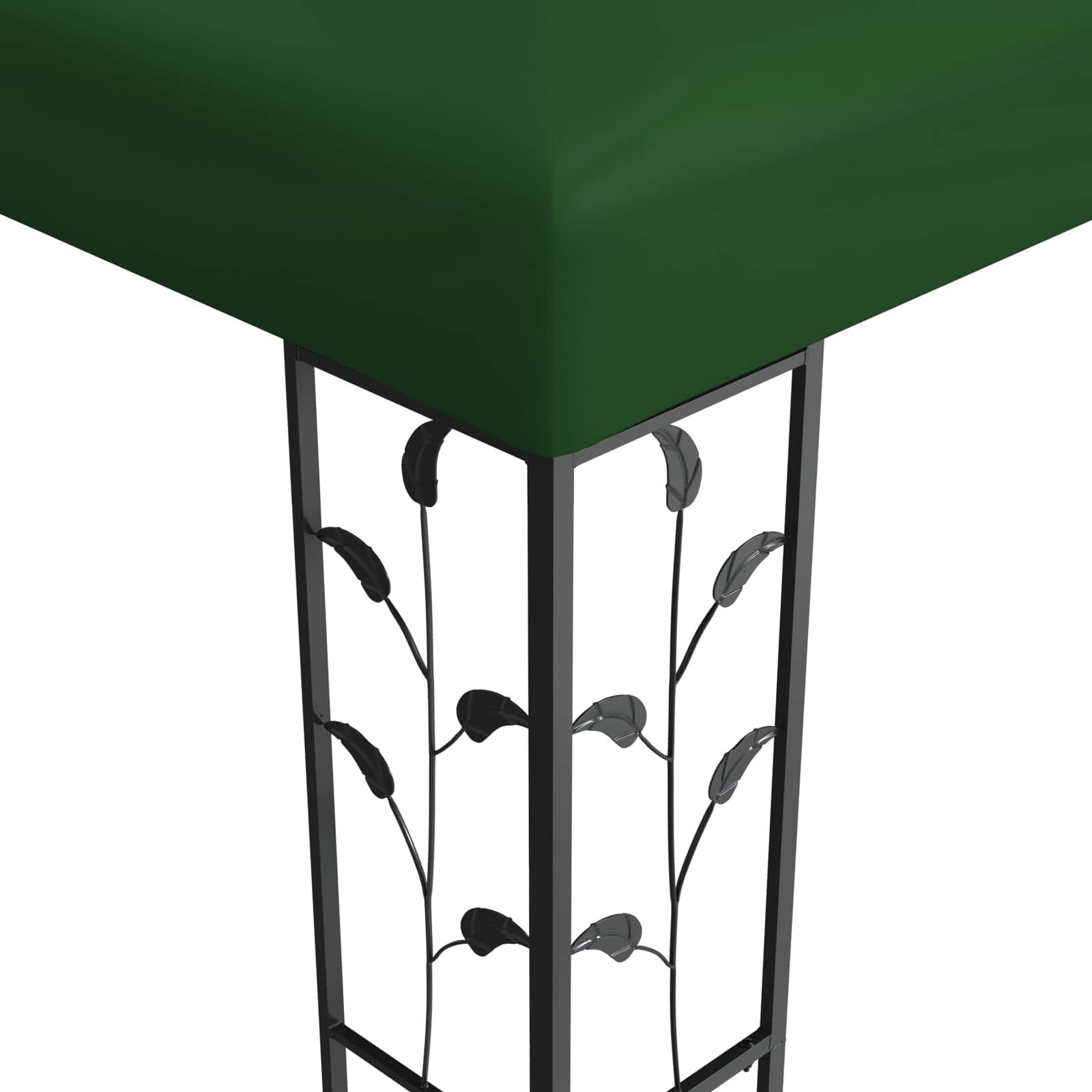 Pavillon 3 x 3 x 2,68 m Grün Polyester und Stahl