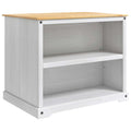 Küchentrolley 2 pcs Weiß und Honigwachs 112 x 77 x 91,5 cm
