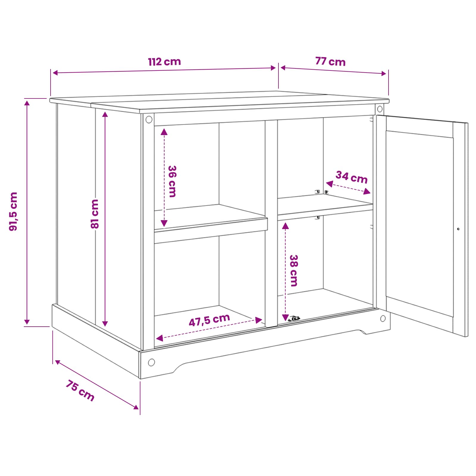 Küchentrolley 2 pcs Honigwachs 112 x 77 x 91,5 cm Massiv-Kiefer