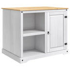 Küchentrolley 2 pcs Weiß und Honigwachs 112 x 77 x 91,5 cm