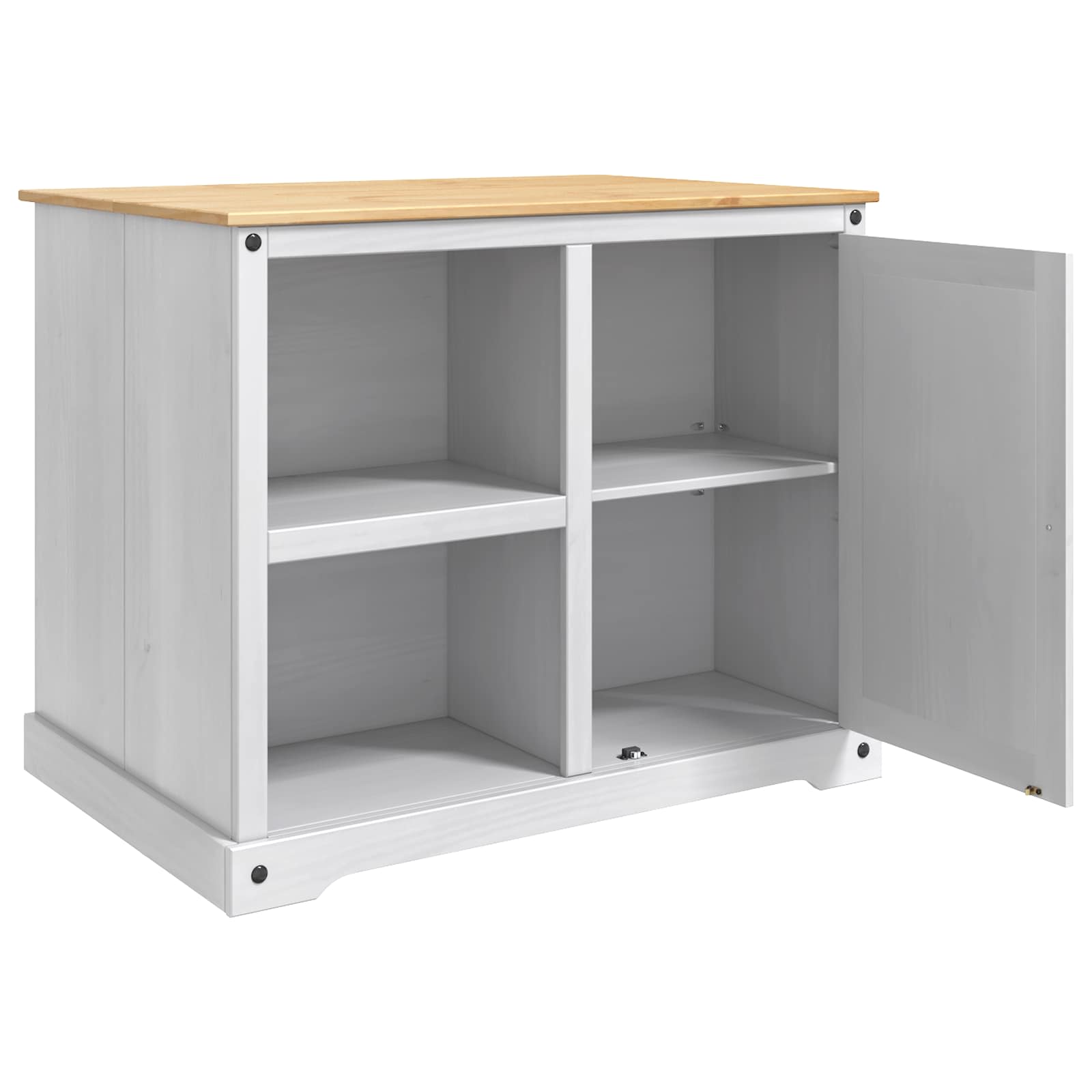 Küchentrolley 2 pcs Weiß und Honigwachs 112 x 77 x 91,5 cm