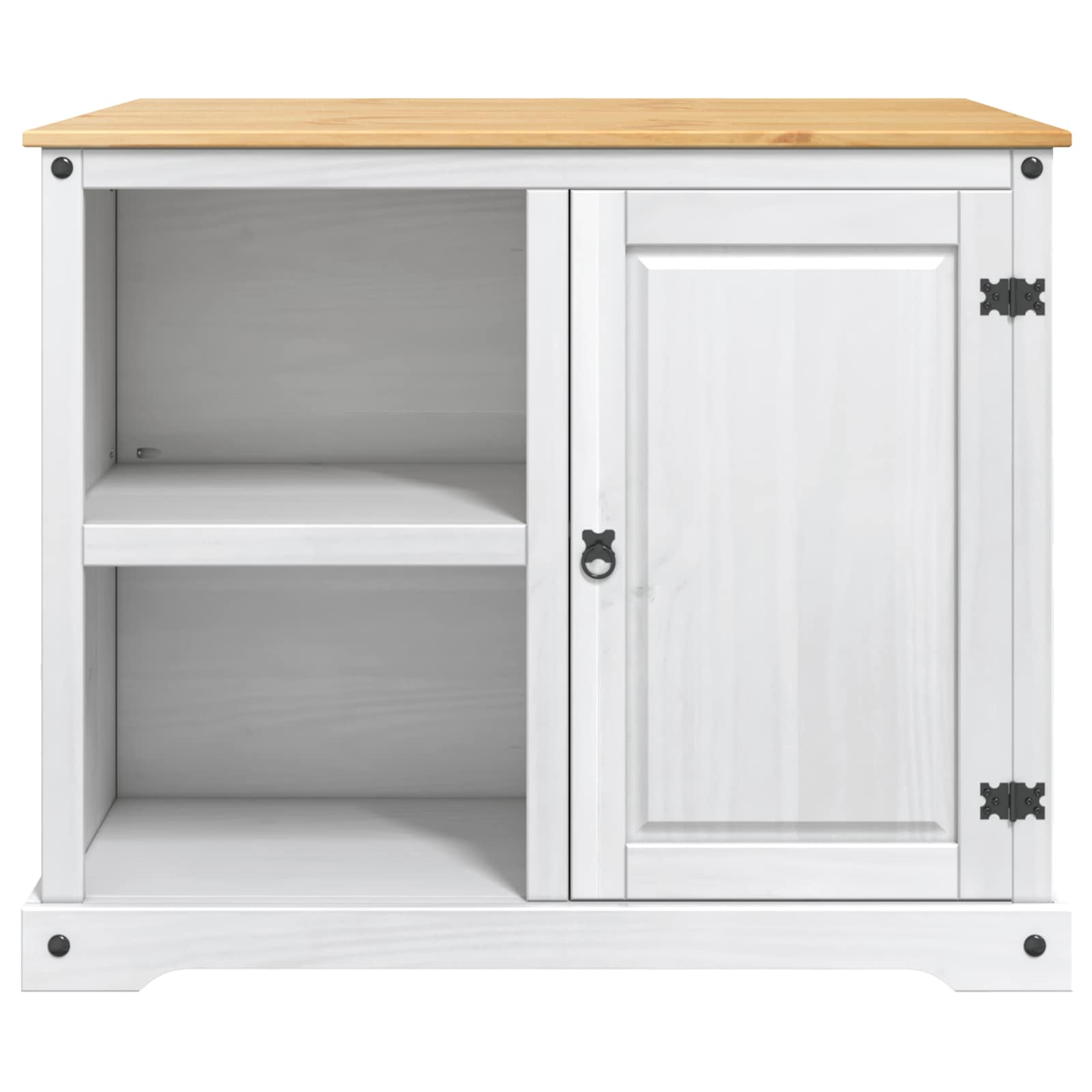 Küchentrolley 2 pcs Weiß und Honigwachs 112 x 77 x 91,5 cm
