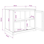 Küchentrolley 2 pcs Weiß und Honigwachs 112 x 77 x 91,5 cm