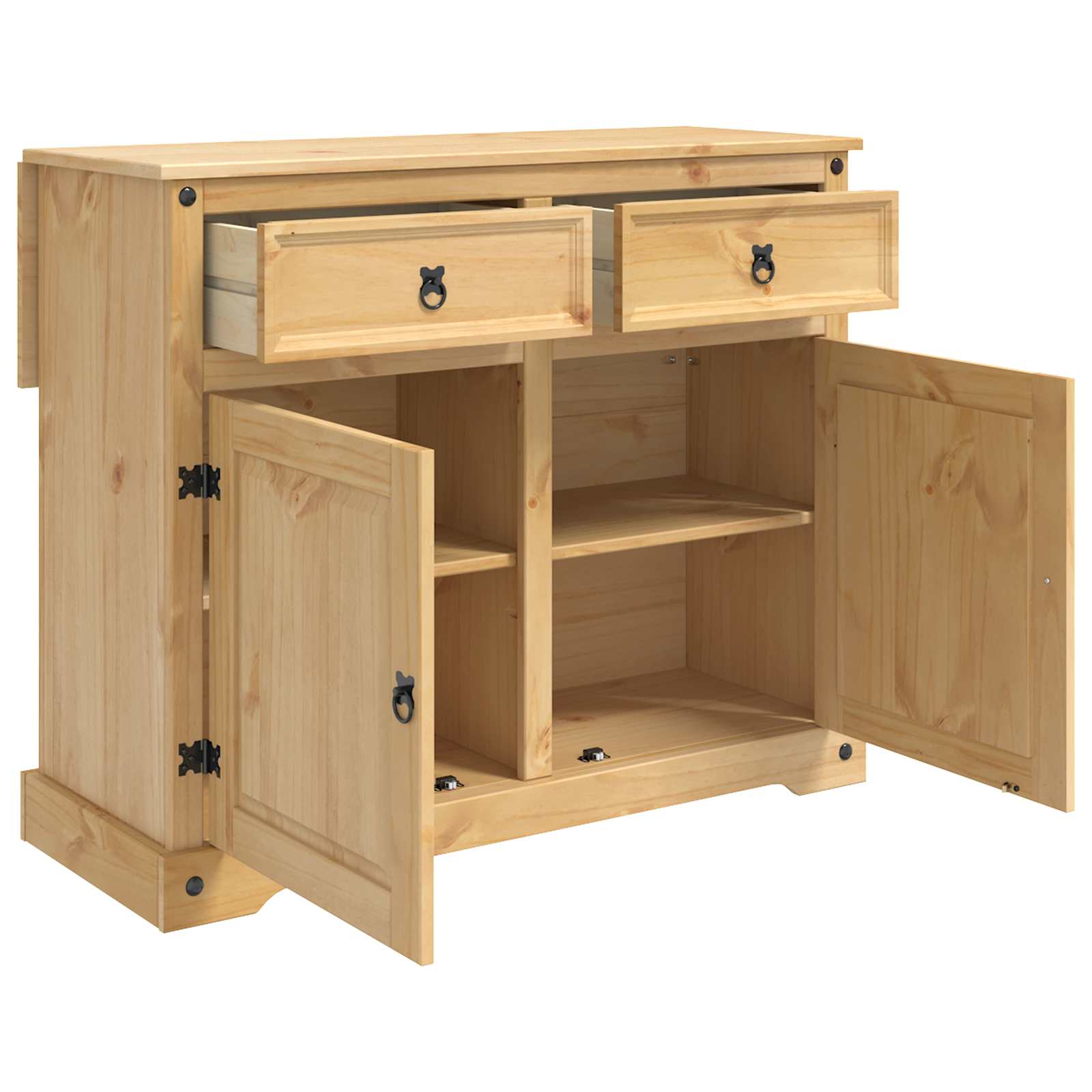 Küchentrolley 2 pcs Honigwachs 112 x 70 x 91,5 cm Massiv-Kiefer