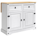 Küchentrolley 2 pcs Weiß und Honigwachs 112 x 70 x 91,5 cm