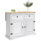 Küchentrolley 2 pcs Weiß und Honigwachs 112 x 70 x 91,5 cm