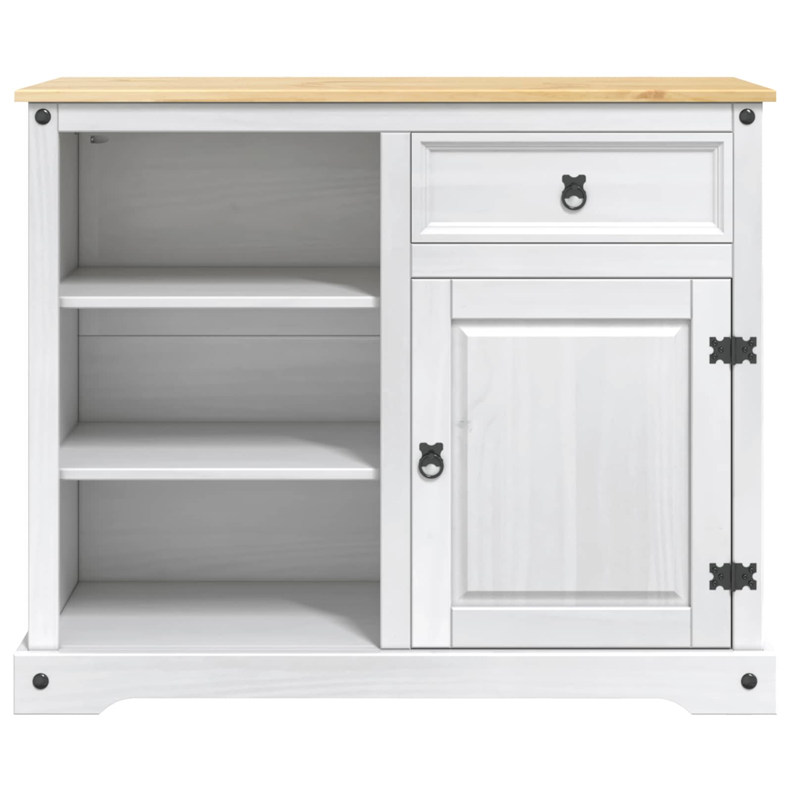 Küchentrolley 2 pcs Weiß und Honigwachs 112 x 70 x 91,5 cm