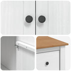 Küchentrolley PANAMA 2 pcs Weiß und Honigwachs 112 x 77 x 90 cm