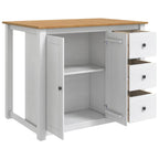 Küchentrolley PANAMA 2 pcs Weiß und Honigwachs 112 x 77 x 90 cm