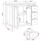 Küchentrolley PANAMA 2 pcs Weiß und Honigwachs 112 x 77 x 90 cm