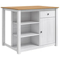 Küchentrolley PANAMA 2 pcs Weiß und Honigwachs 112 x 77 x 90 cm