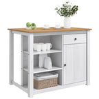 Küchentrolley PANAMA 2 pcs Weiß und Honigwachs 112 x 77 x 90 cm