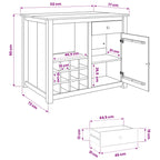 Küchentrolley mit Tür PANAMA 2 pcs Honigwachs 112 x 77 x 90 cm