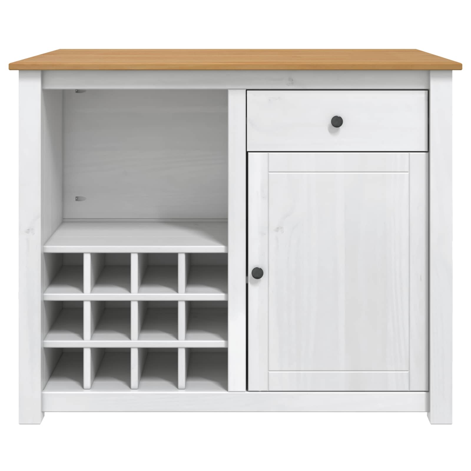 Küchentrolley PANAMA 2 pcs Weiß und Honigwachs 112 x 77 x 90 cm