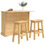 Kücheninsel Set mit Schubladen 3 pcs Honigwachs Massiv-Kiefer