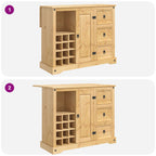 Küchenaufbewahrung mit Speicher 2 pcs Honigwachs Massiv-Kiefer