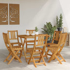 Außen Bistro-Stühle 6 pcs Natur Massivholz Akazie
