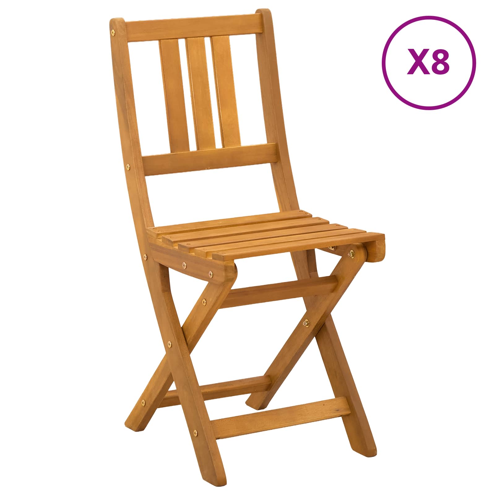 Außen Bistro-Stühle mit Kissen 8 pcs Natur 40 x 42 x 85 cm