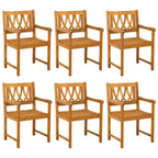 Bank Outdoor 6 pcs Natur 56 x 55,5 x 90 cm Massivholz Akazie