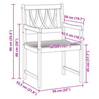 Bank Outdoor 6 pcs Natur 56 x 55,5 x 90 cm Massivholz Akazie