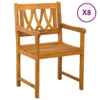 Bank Outdoor 8 pcs Natur 56 x 55,5 x 90 cm Massivholz Akazie
