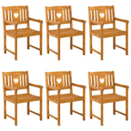 Bank Outdoor 6 pcs Natur 56 x 55,5 x 90 cm Massivholz Akazie