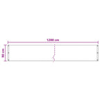 Balkonsichtschutz Weiß 90 x 1200 cm HDPE und Aluminium