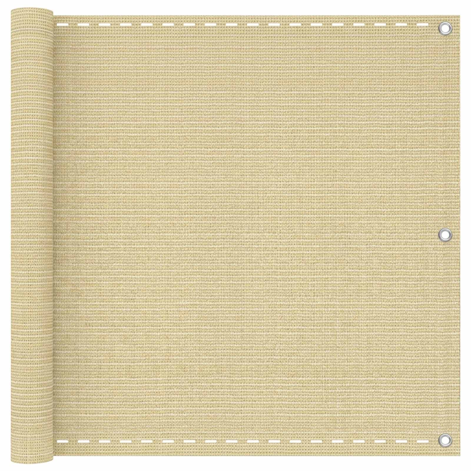 Balkonsichtschutz Beige 120 x 700 cm HDPE und Aluminium