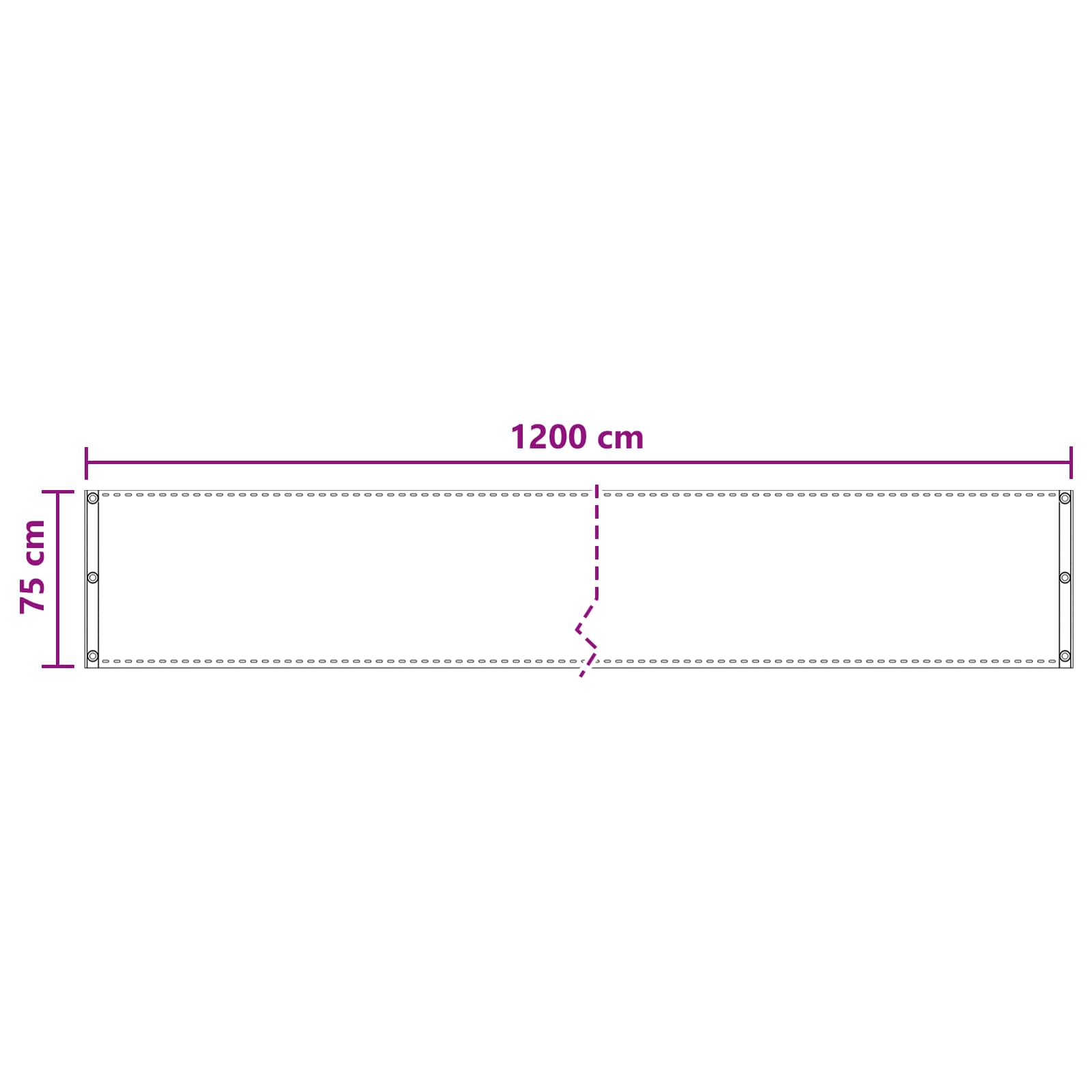 Balkonsichtschutz Creme 75 x 1200 cm HDPE und Aluminium