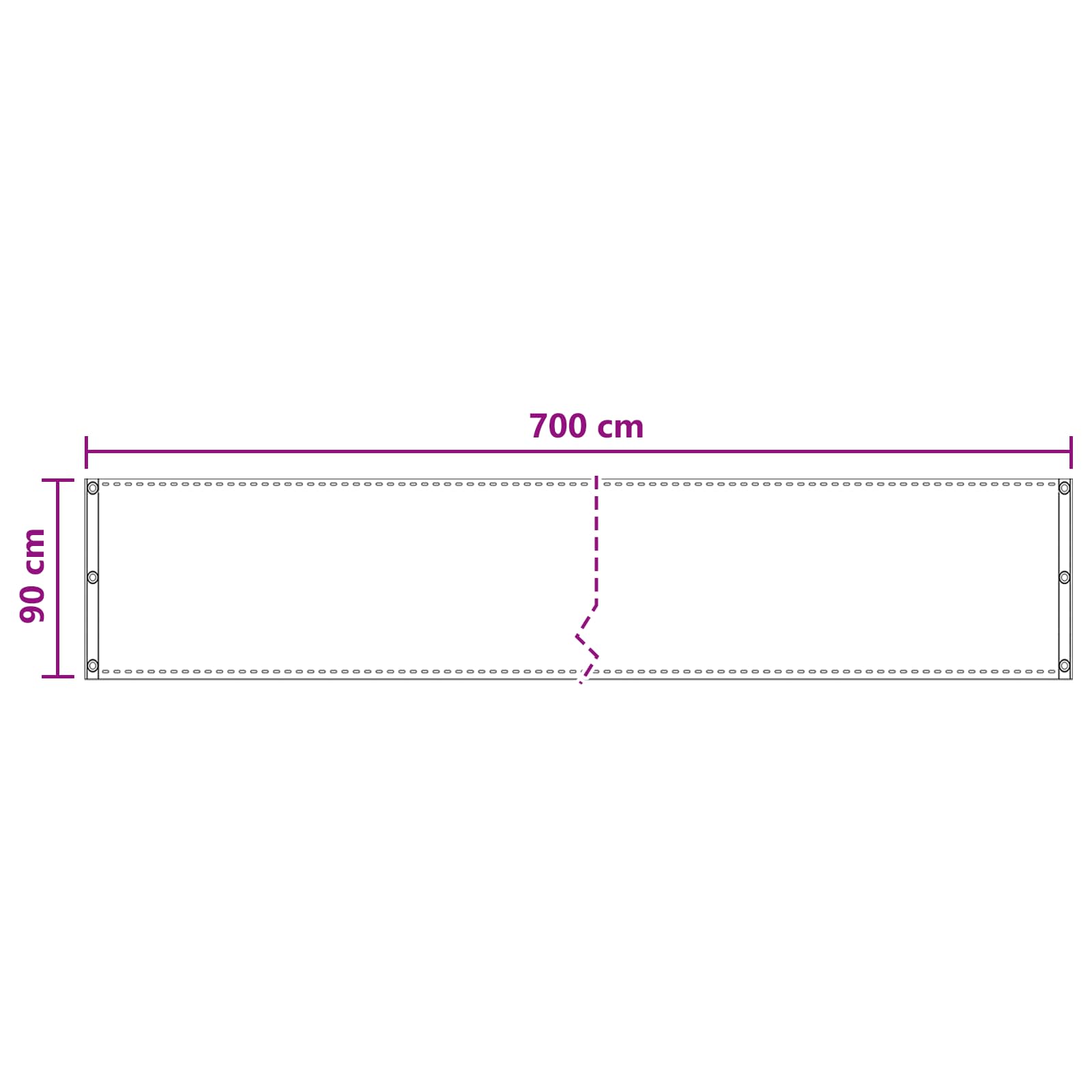 Balkonsichtschutz Creme 90 x 700 cm HDPE und Aluminium