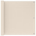 Balkonsichtschutz Creme 90 x 1200 cm HDPE und Aluminium