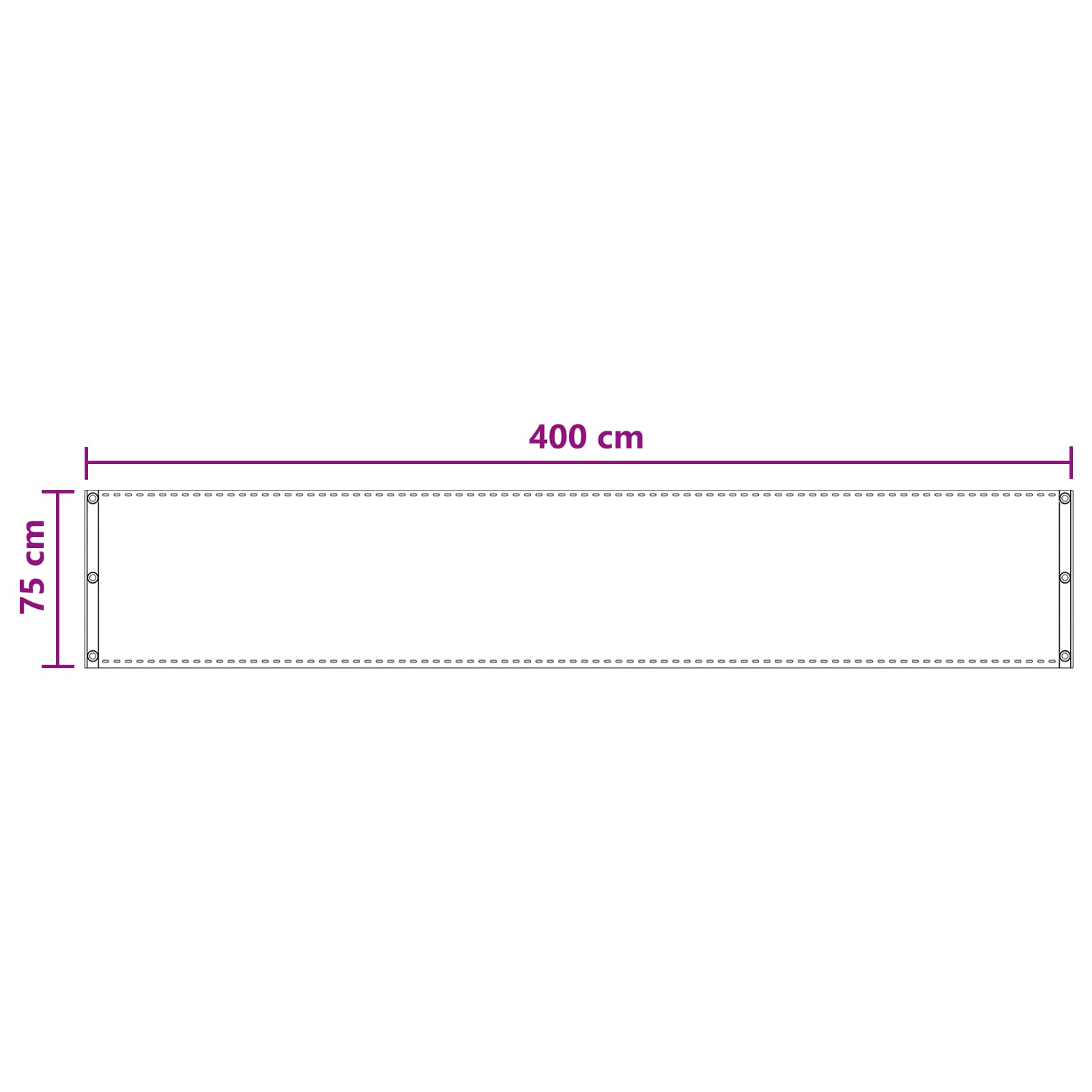 Balkonsichtschutz Sand 75 x 400 cm HDPE und Aluminium