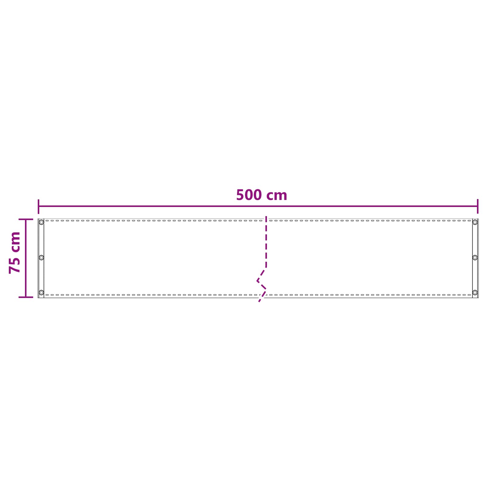 Balkonsichtschutz Sand 75 x 500 cm HDPE und Aluminium