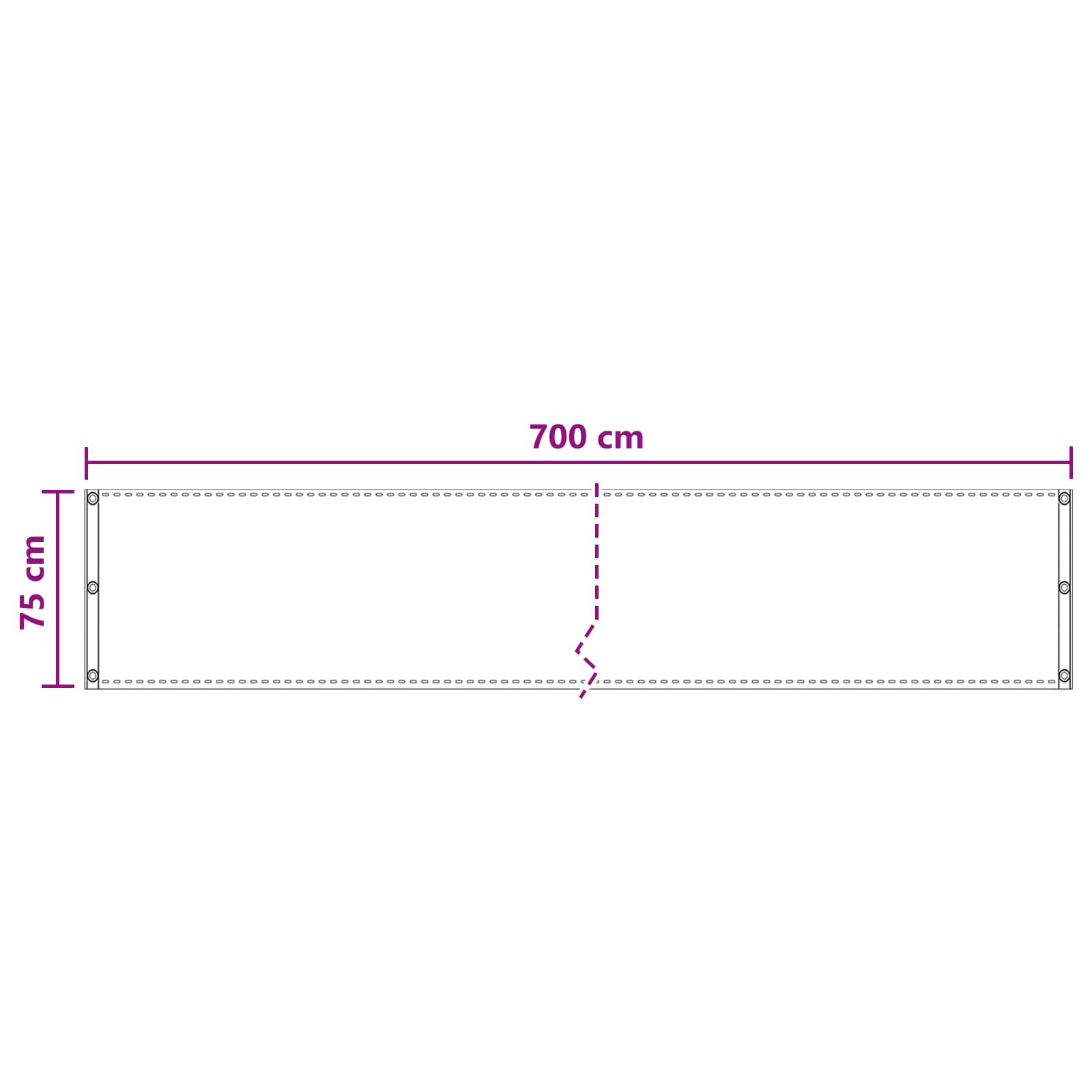 Balkonsichtschutz Sand 75 x 700 cm HDPE und Aluminium