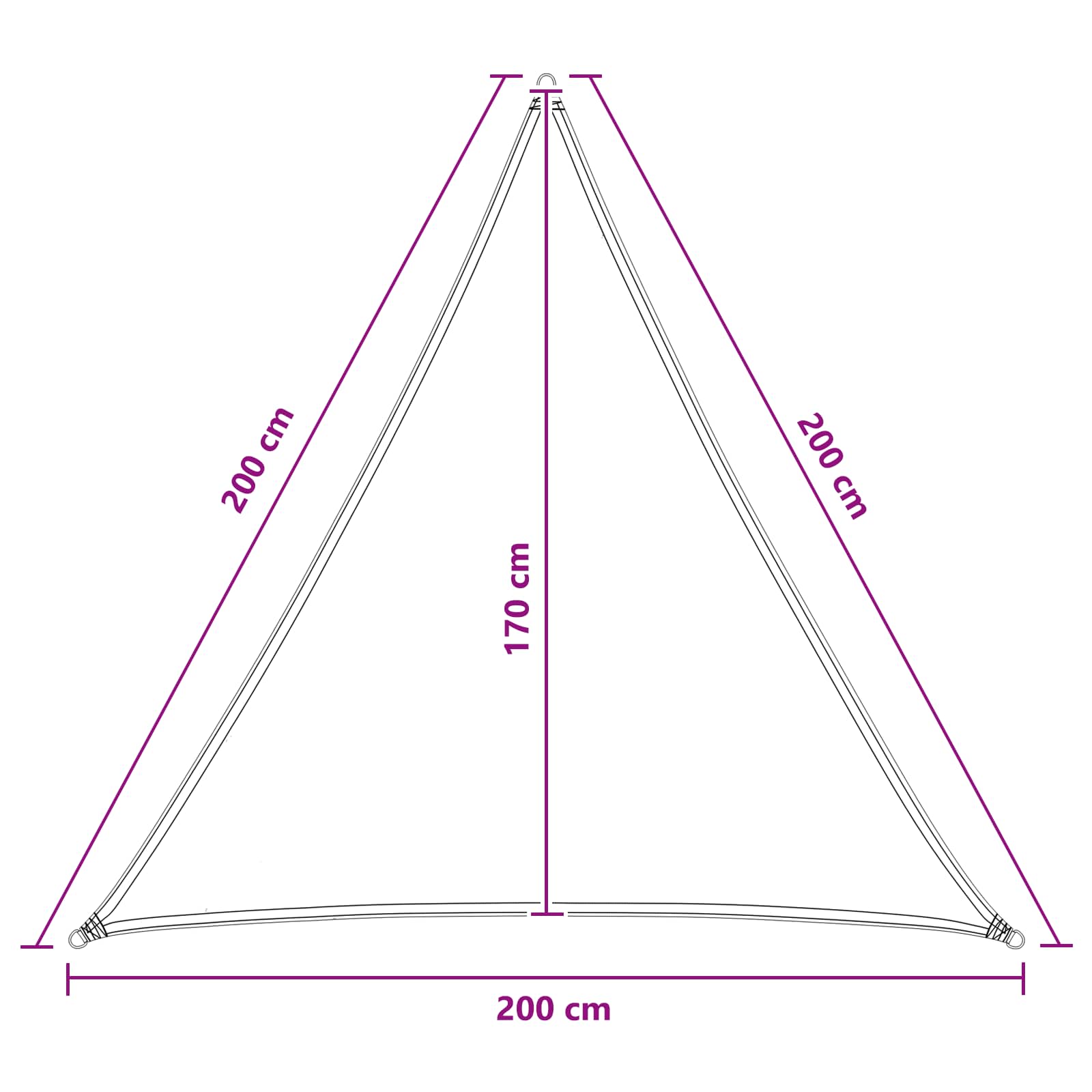 Sonnensegel Taupe 2 x 2 x 2 m HDPE