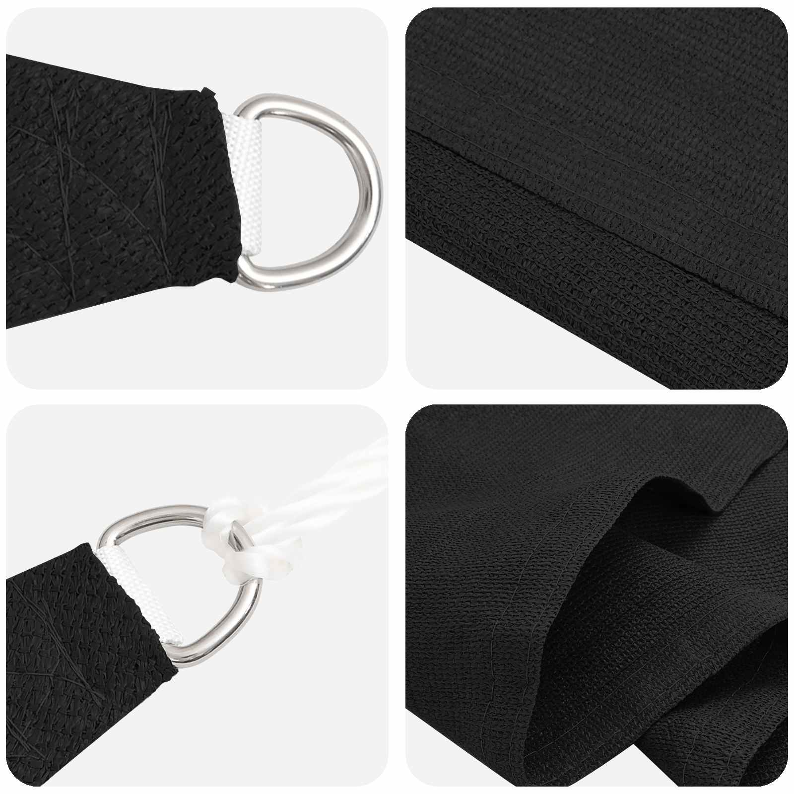 Sonnensegel Schwarz 2,5 x 6 m HDPE