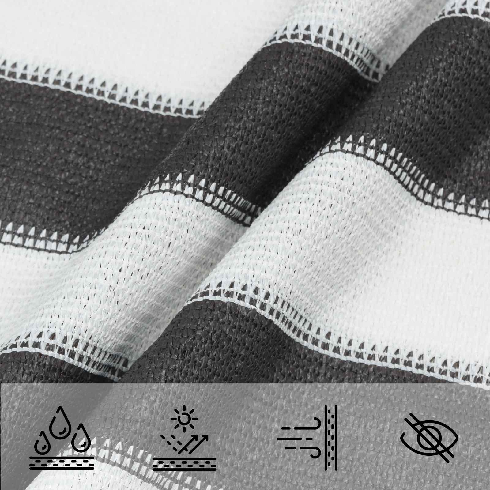 Sonnensegel Anthrazit und Weiß 2,5 x 4 m HDPE