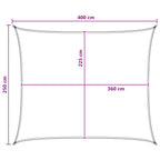 Sonnensegel Anthrazit und Weiß 2,5 x 4 m HDPE