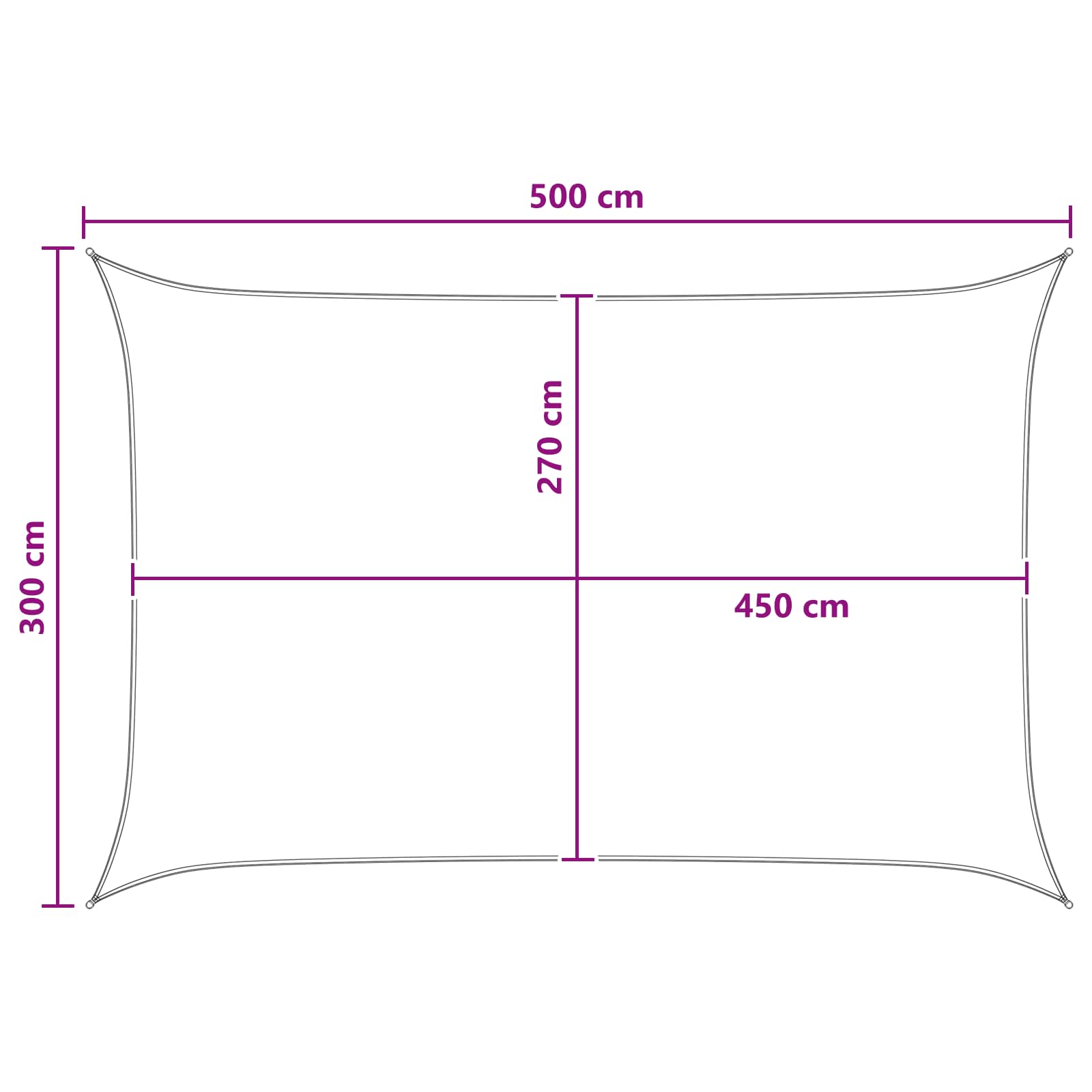 Sonnensegel Anthrazit und Weiß 3 x 5 m HDPE