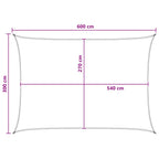 Sonnensegel Anthrazit und Weiß 3 x 6 m HDPE