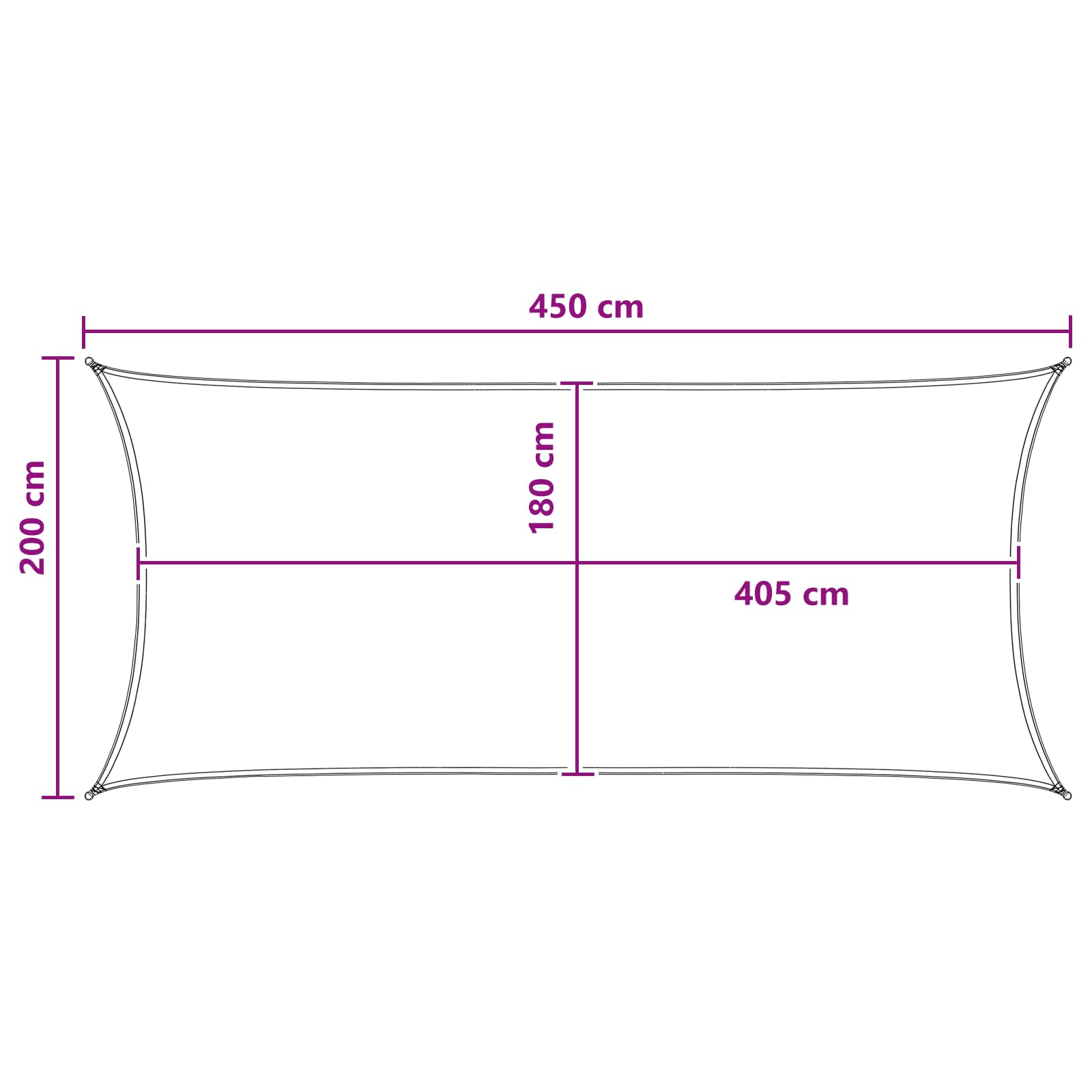 Sonnensegel Gelb und Weiß 2 x 4,5 m HDPE