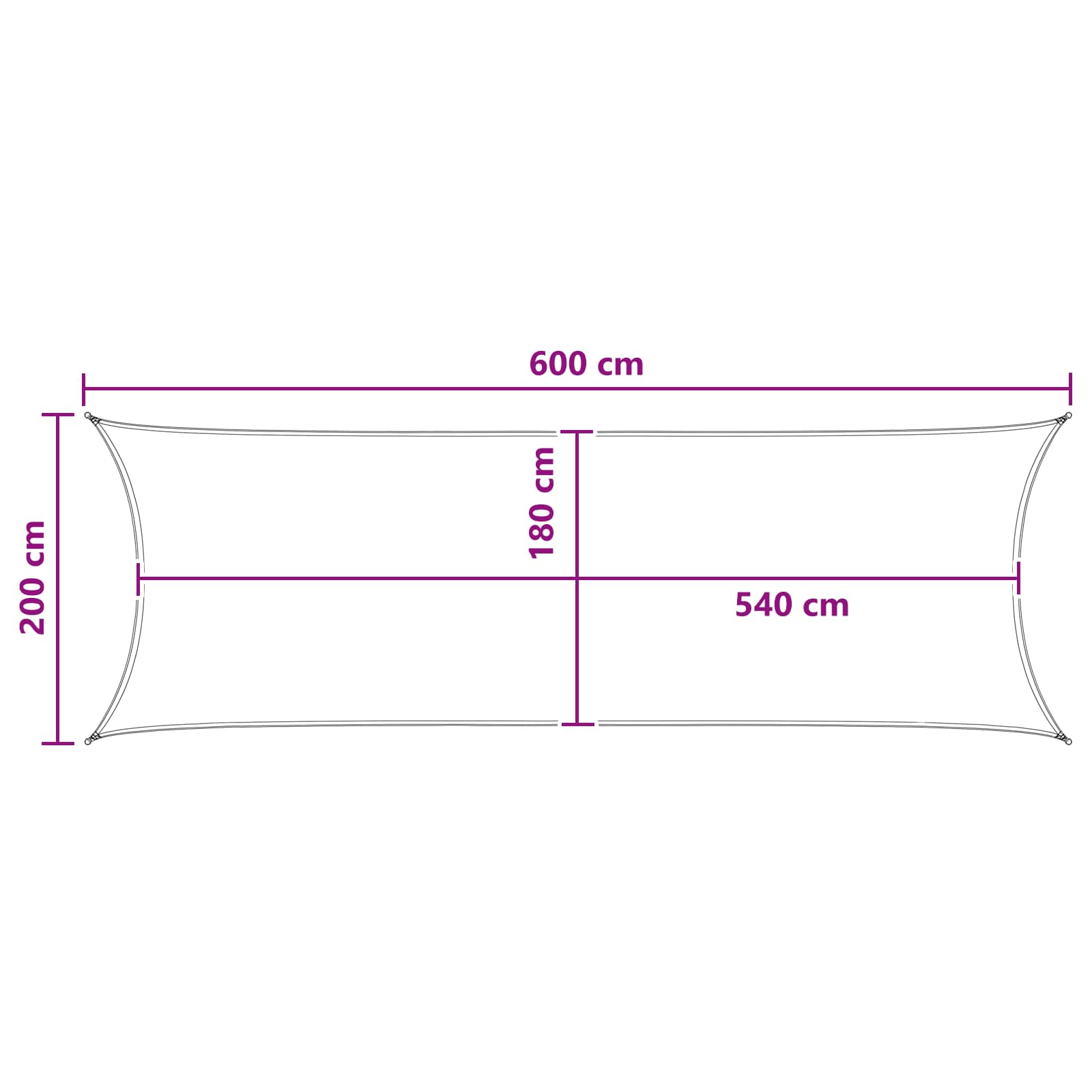 Sonnensegel Gelb und Weiß 2 x 6 m HDPE