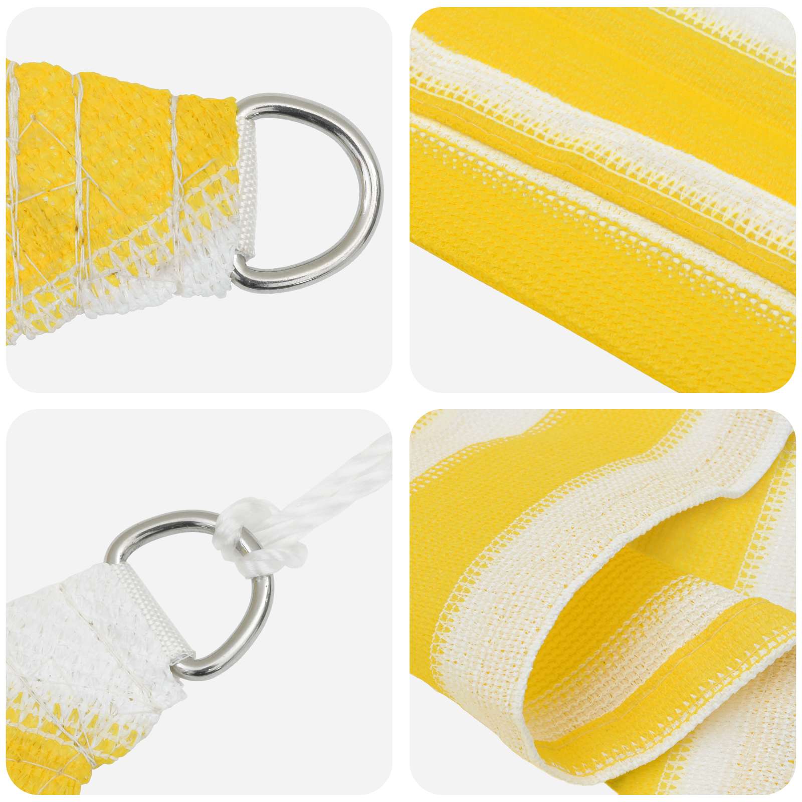 Sonnensegel Gelb und Weiß 3 x 4 m HDPE