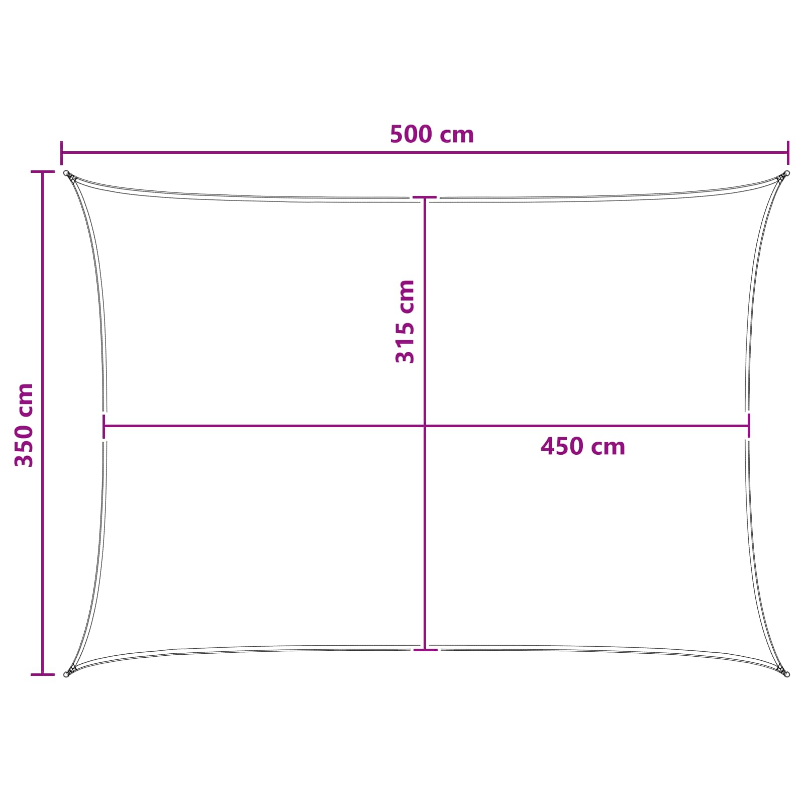 Sonnensegel Gelb und Weiß 3,5 x 5 m HDPE
