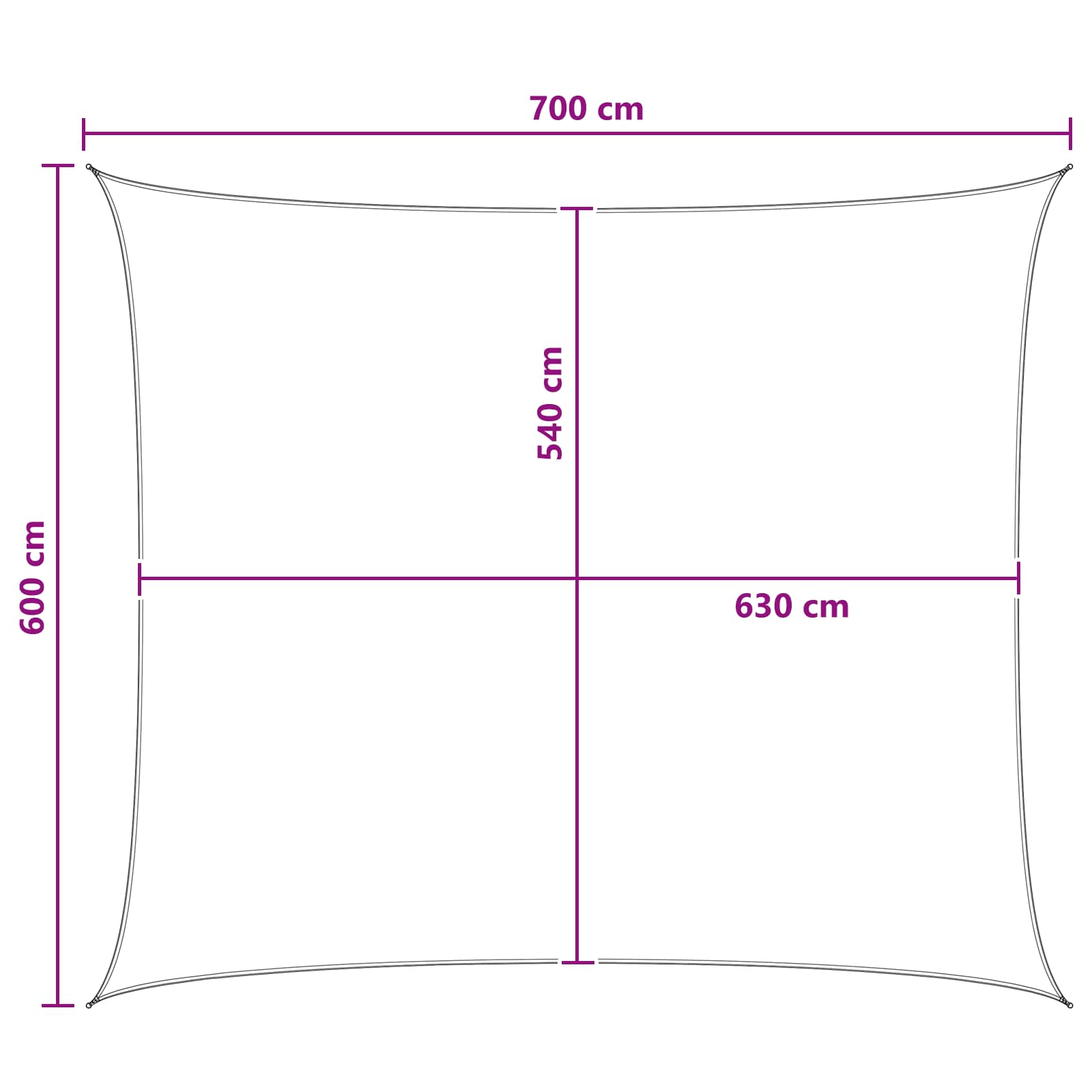 Sonnensegel Gelb und Weiß 6 x 7 m HDPE