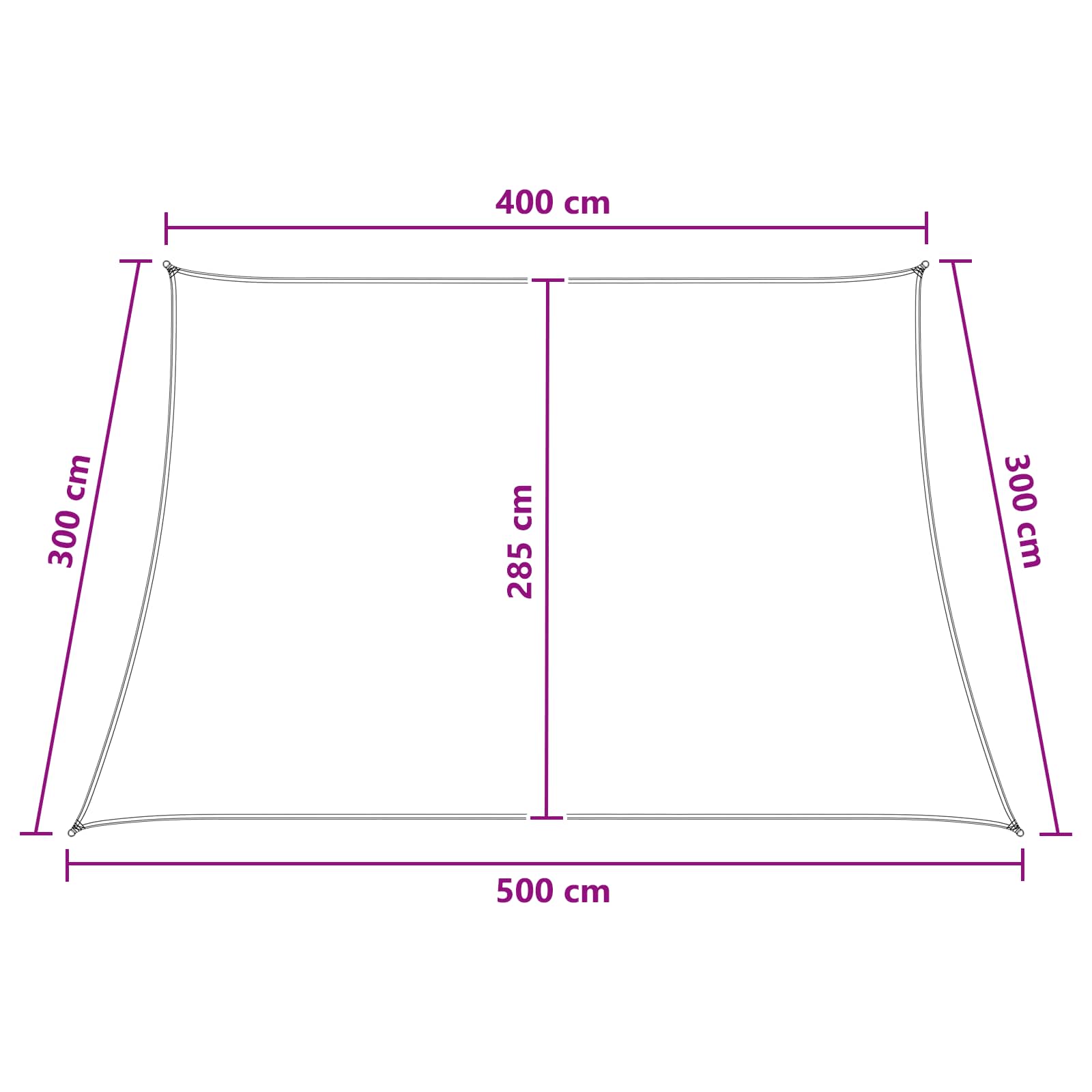Sonnensegel Gelb und Weiß 4 / 5 x 3 m HDPE