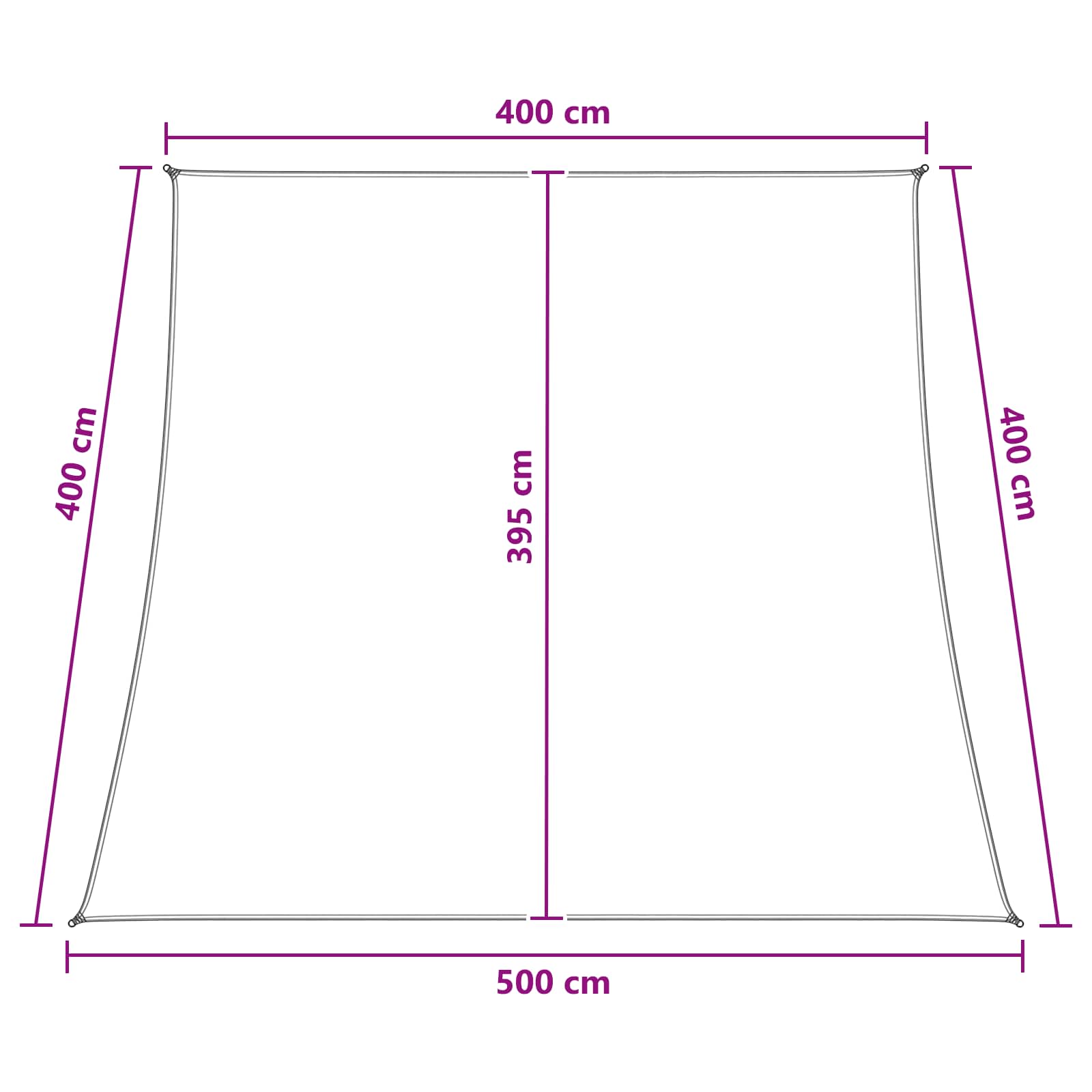 Sonnensegel Gelb und Weiß 4 / 5 x 4 m HDPE